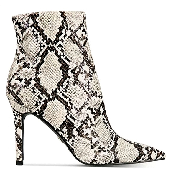 New w/Box Thalia Sodi Rylie Snake Embossed Side-Zip Pointy-Toe Ankle Dress Boots - Picture 7 of 7